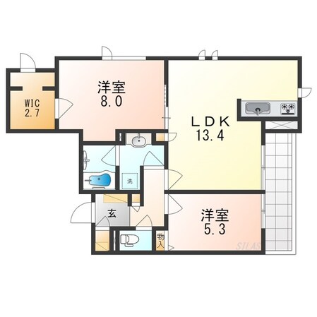 長田駅 徒歩9分 4階の物件間取画像